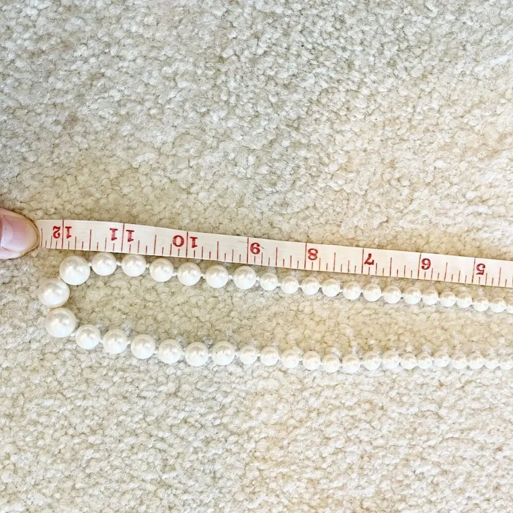 Beaded Long Graduated Faux Pearl Wedding Bridal Necklace